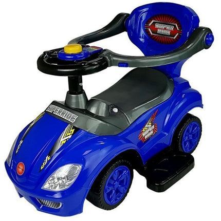 Mega Car 3 in 1 loopauto met duwstang - Groeit mee met je kind - Blauw