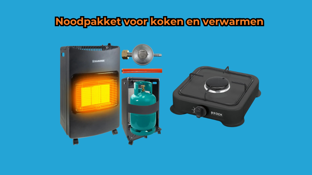 Compleet Noodpakket voor Koken en Verwarmen – Draagbaar Gasfornuis & Veilige 4200W Gaskachel