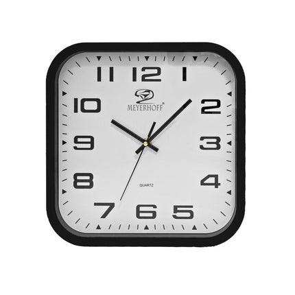 Wandklok 28,5 cm – Stille Klok – Vierkante Muurklok – Zwart
