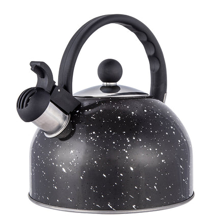 Altom Design Hot Drop fluitketel RVS zwart / antraciet marmer look 2.5 Liter - ook geschikt voor inductie