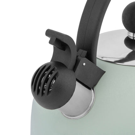 Altom Design Fluitketel RVS 2.5L –Glans Mint Groen – Voor Inductie – Met Fluitje & Koel Handvat – Alle Warmtebronnen
