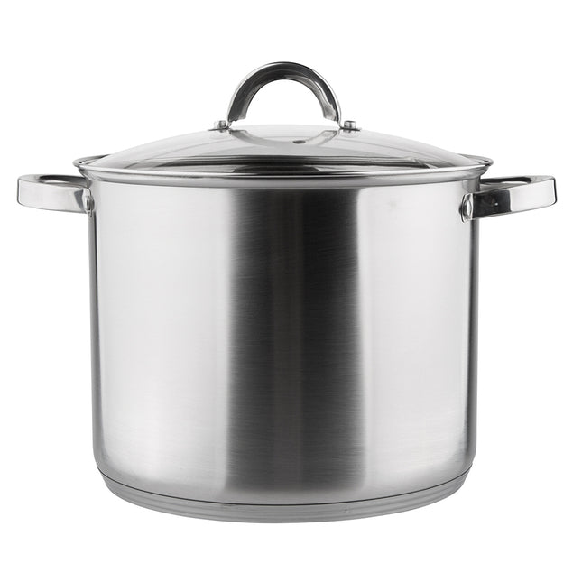 Altom Design Fabio RVS Hoge Soeppan / Kookpan 26cm 10.5L Met Glazen Deksel 26 x 21 cm