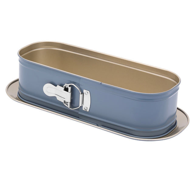 Valdinox Giovanni Ovale Springvorm 34 cm – Blauw met Gouden Accenten – Antiaanbaklaag – Bakvorm voor Cheesecake, Taart & Cake