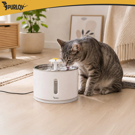 Drinkfontein Kat & Hond 2,4 Liter – Automatische Waterfontein met Filter & LED