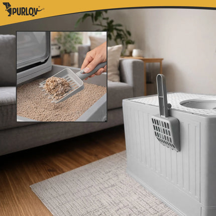 Gesloten Kattenbak 50 x 36 x 38 cm – Met Lade, Bovenuitgang & Schepje