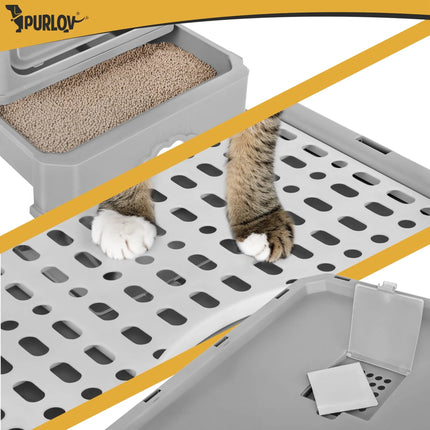 Gesloten Kattenbak 50 x 36 x 38 cm – Met Lade, Bovenuitgang & Schepje