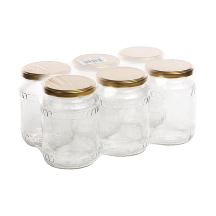 Altom Design Set van 6 Conserveringspotten 720 ml - Weckpot - Jampotten - Inmaakpotten - Voedsel bewaren, conserveren, inmaken
