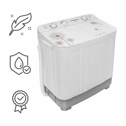 2de kansje Manta WH367 XL wasmachine met dubbele trommel - 6,5Kg was en 3,5Kg centrifuge capaciteit - perfect voor bij de caravan of in studio's