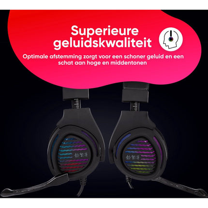 Tracer Gamezone Alligator Gaming Headset RGB LED Verlichting - Koptelefoon 3,5 mm mini-jackaansluiting - Hoofdtelefoon - Ultiem Surround Sound - Noise Cancelling Microfoon - Comfortabel en Duurzaam - Multiplatform Compatibel -