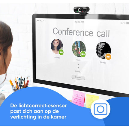 Webcam voor computer of laptop met microfoon full HD USB 2.0