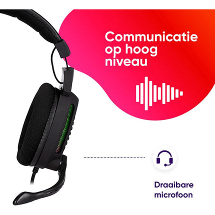 Tracer Gamezone Alligator Gaming Headset RGB LED Verlichting - Koptelefoon 3,5 mm mini-jackaansluiting - Hoofdtelefoon - Ultiem Surround Sound - Noise Cancelling Microfoon - Comfortabel en Duurzaam - Multiplatform Compatibel -