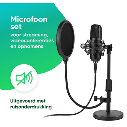 Tracer Premium pro microfoon set met standaard en arm voor gaming & streaming