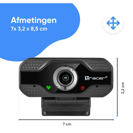 Webcam voor computer of laptop met microfoon full HD USB 2.0