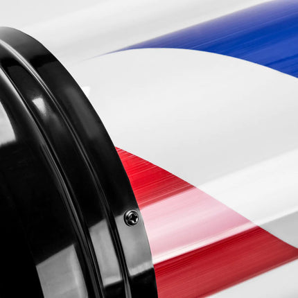 Gabbiano Barbershop Wandlamp – Grote Zwarte Barber Pole met LED Verlichting – Draaibare Kapperslamp voor aan de Wand