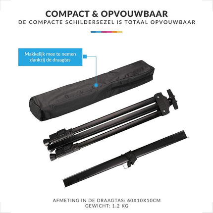 Maaleo luxe verstelbare schildersezel voor volwassenen aluminium - Professionele schilderezel