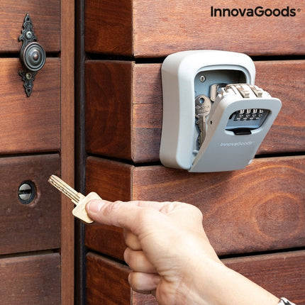 Sleutelkluis Innovagoods – Grijs – RVS – Waterdicht – Met 4-cijferig slot – Inclusief montageset