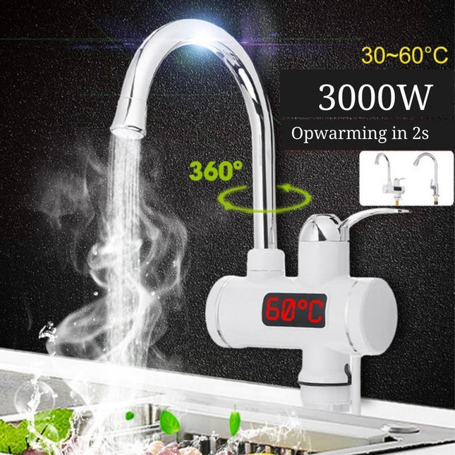 Elektrische waterkraan, 3000 W, 220 V, met doorstroomboiler, snelle Elektrische waterkraan, 3000 W, 220 V, met doorstroomboiler, snelle