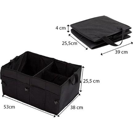 Kofferbak Organizer tas - Organizer auto - Kofferbak opbergbox - Kofferbak tas opvouwbaar- 53 x 38 x 25,5 cm - Zwart