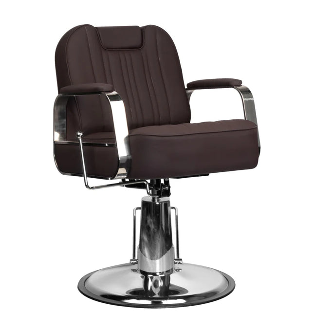Gabbiano Rufo Barber Chair Brown – Professionele Hydraulische Kappersstoel – Luxe Compact Design voor Barbershops