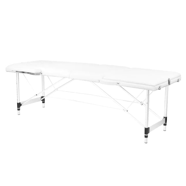 Aluminium Lichtgewicht Massagetafel Inklapbaar met 3 Zones Wit - Inclusief Draagtas - Behandeltafel In Hoogte Verstelbaar - Behandelbank