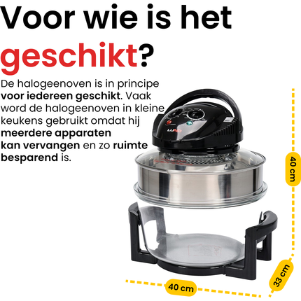 LUND Professional halogeen oven 1400W zwart