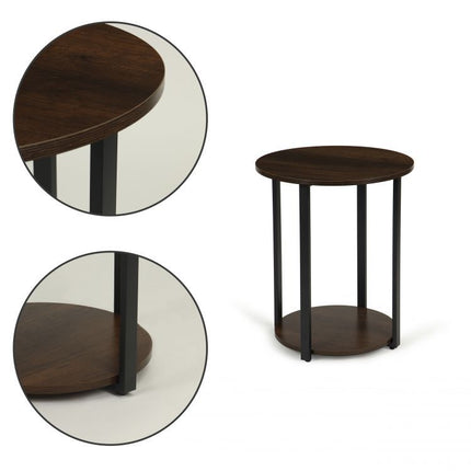 Modern home industiele loft stijl bijzettafel/ nachtkastje - 32 x 32 x 60.5 cm  - Bruin