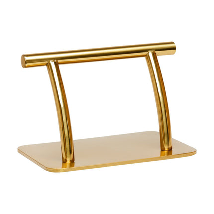 Gabbiano Voetsteun Kapper - Verzwaarde Voet RVS Goud - Kappersstoel Voetsteun - Salon Voetsteun - 30 x 19 x 19 cm