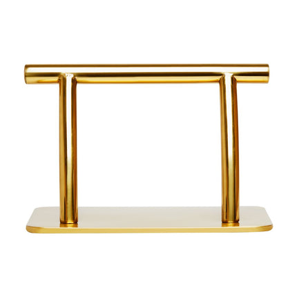Gabbiano Voetsteun Kapper - Verzwaarde Voet RVS Goud - Kappersstoel Voetsteun - Salon Voetsteun - 30 x 19 x 19 cm