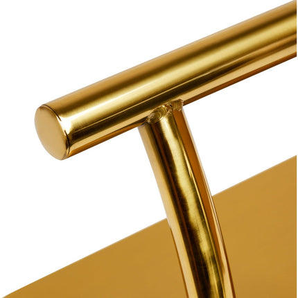 Gabbiano Voetsteun Kapper - Verzwaarde Voet RVS Goud - Kappersstoel Voetsteun - Salon Voetsteun - 30 x 19 x 19 cm