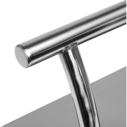 Gabbiano Voetsteun Kapper - Verzwaarde Voet RVS Zilver - Kappersstoel Voetsteun - Salon Voetsteun - 30 x 19 x 19 cm