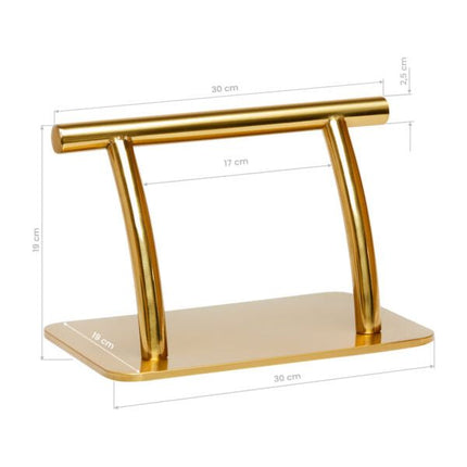Gabbiano Voetsteun Kapper - Verzwaarde Voet RVS Goud - Kappersstoel Voetsteun - Salon Voetsteun - 30 x 19 x 19 cm