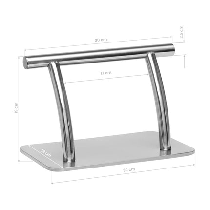 Gabbiano Voetsteun Kapper - Verzwaarde Voet RVS Zilver - Kappersstoel Voetsteun - Salon Voetsteun - 30 x 19 x 19 cm