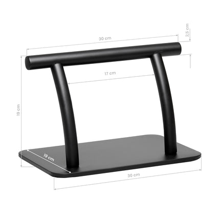 Gabbiano Voetsteun Kapper - Verzwaarde Voet RVS Mat Zwart - Kappersstoel Voetsteun - Salon Voetsteun - 30 x 19 x 19 cm
