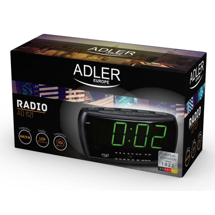 Adler AD 1121 Wekkerradio – Digitale Wekker met Radio – Groot LED Display – Dubbel Alarm & Snooze – Zwart