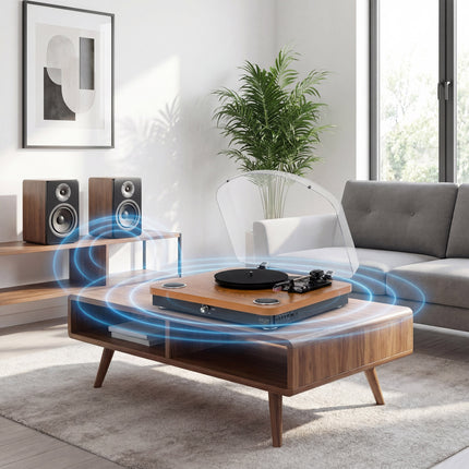 Platenspeler met Speakers & Bluetooth – Vinyl Speler met USB – 33/45/78 Toeren – Hout