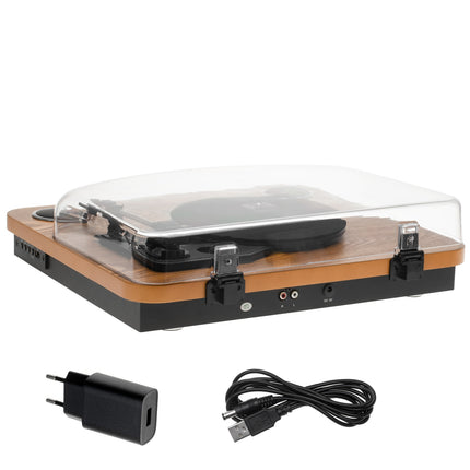 Platenspeler met Speakers & Bluetooth – Vinyl Speler met USB – 33/45/78 Toeren – Hout