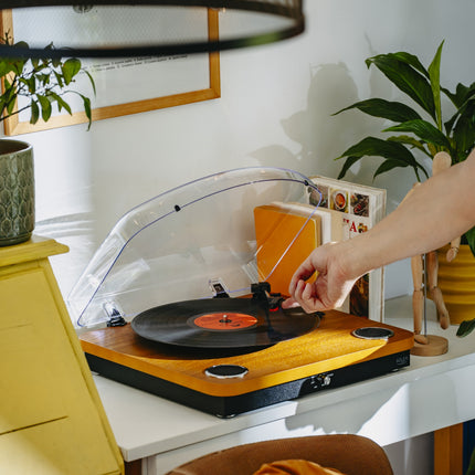 Platenspeler met Speakers & Bluetooth – Vinyl Speler met USB – 33/45/78 Toeren – Hout