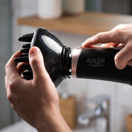 Adler AD 2248 Föhn 2200W met Diffuser – Ionische Haardroger – 3 Temperaturen – Zwart