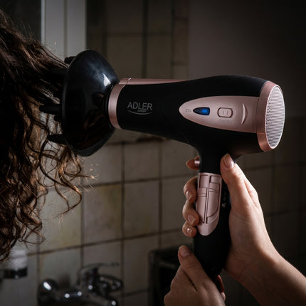 Adler AD 2248 Föhn 2200W met Diffuser – Ionische Haardroger – 3 Temperaturen – Zwart