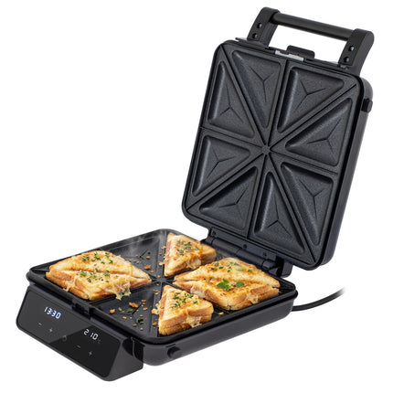 Adler AD 3096 Tosti IJzer 4-in-1 2200W – Contactgrill, Wafelijzer & Sandwichmaker – Verwisselbare Platen