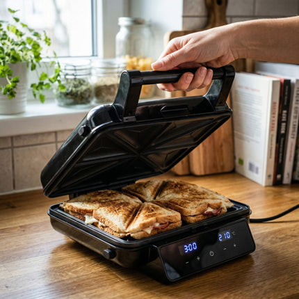 Adler AD 3096 Tosti IJzer 4-in-1 2200W – Contactgrill, Wafelijzer & Sandwichmaker – Verwisselbare Platen