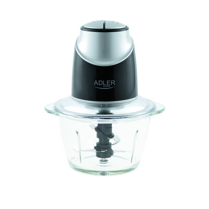 Adler AD 4082 Hakmolen 1,2 Liter 550W – Elektrische Groentehakker met Glazen Kom – 4 RVS Messen