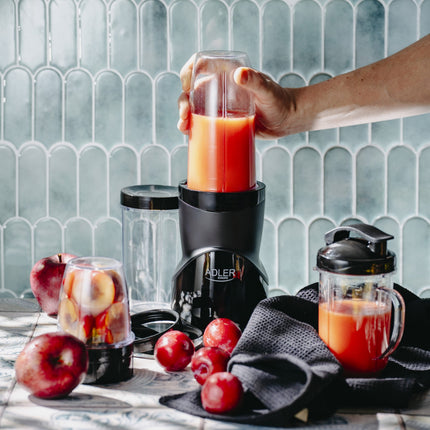 Blender 1200W met 4 Bekers – Smoothie Blender To Go – Smoothie Maker – IJscrusher – Zwart