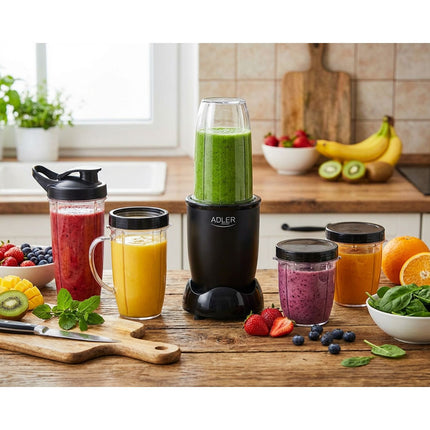 Blender 1200W met 4 Bekers – Smoothie Blender To Go – Smoothie Maker – IJscrusher – Zwart