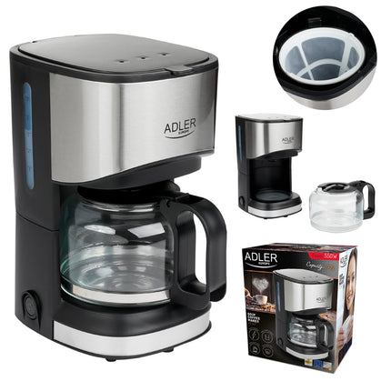Adler AD 4407 Koffiezetapparaat 0,7 Liter – Filter Koffiezetapparaat – 5 Kopjes – Warmhoudplaat