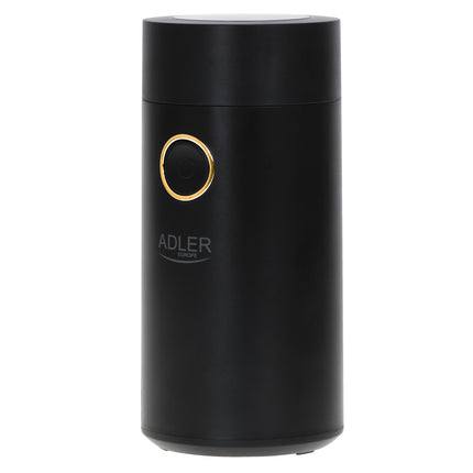 Adler AD 4446 Elektrische Koffiemolen 150W – Koffiebonen Maler – RVS Messen – 75 Gram – Zwart/Goud