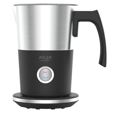 Adler AD 4497 Elektrische Melkopschuimer 300 ml – Warm & Koud – Melkverwarmer – Zwart/RVS