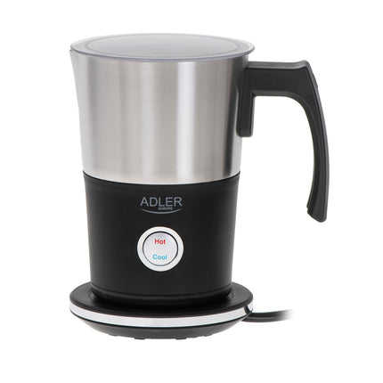 Adler AD 4497 Elektrische Melkopschuimer 300 ml – Warm & Koud – Melkverwarmer – Zwart/RVS