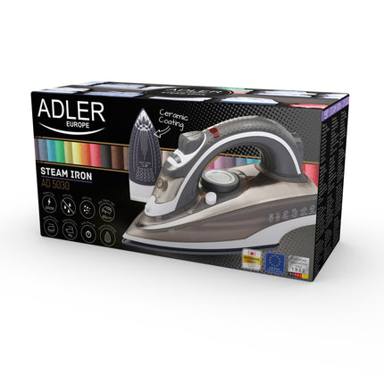 Adler AD 5030 Stoomstrijkijzer 3000W – Keramische Strijkzool – 70 g/min Stoomstoot – 310 ml