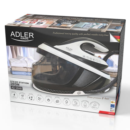 Adler Stoomgenerator 8 Bar 3100W – Stoomstrijkijzer – 600 g/min Stoomstoot – 1,5L